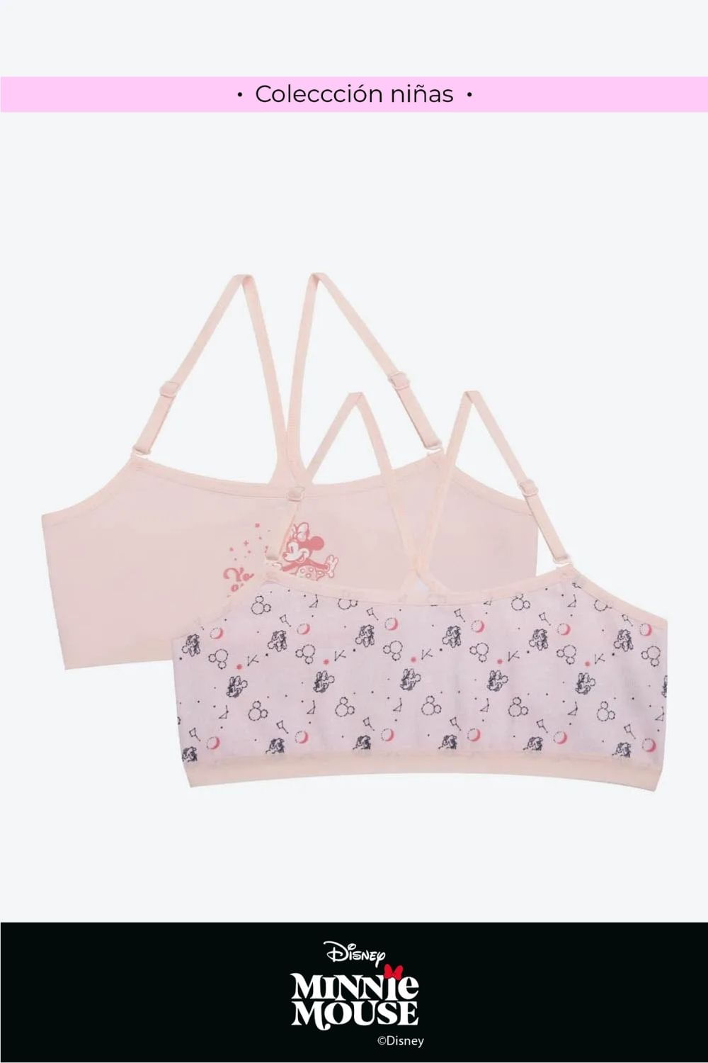Top en algodon para niñas nueva coleccion disney paquete x2